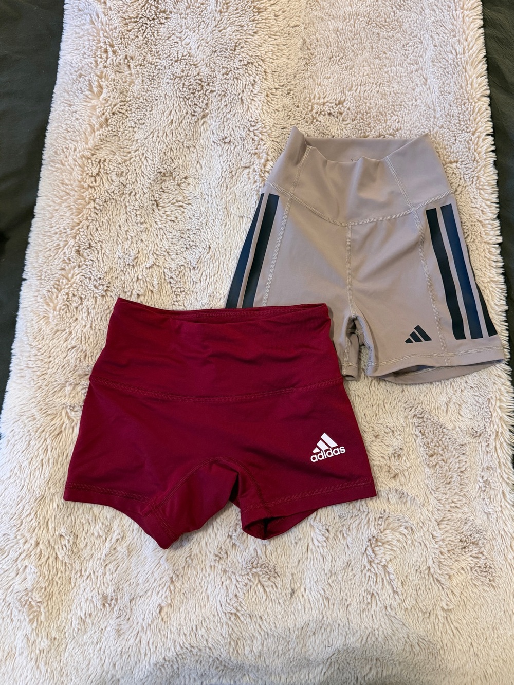 Lot of 2 adidas micro booty yoga shorts, XS